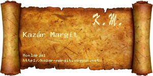 Kazár Margit névjegykártya